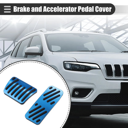 Brake Accelerator Pedal Covers for Jeep Cherokee (2014-2021) - Black & Blue Set