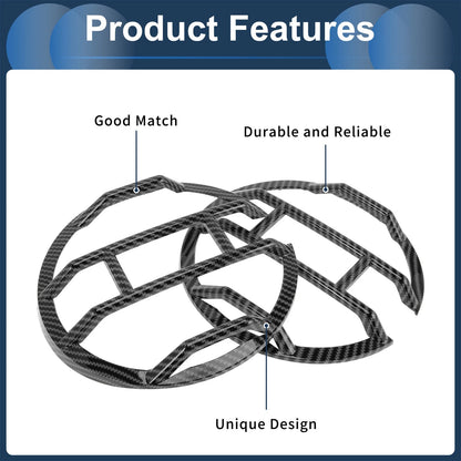 Carbon Fiber Black Headlight Trim Bezels for Ford  -  Pair