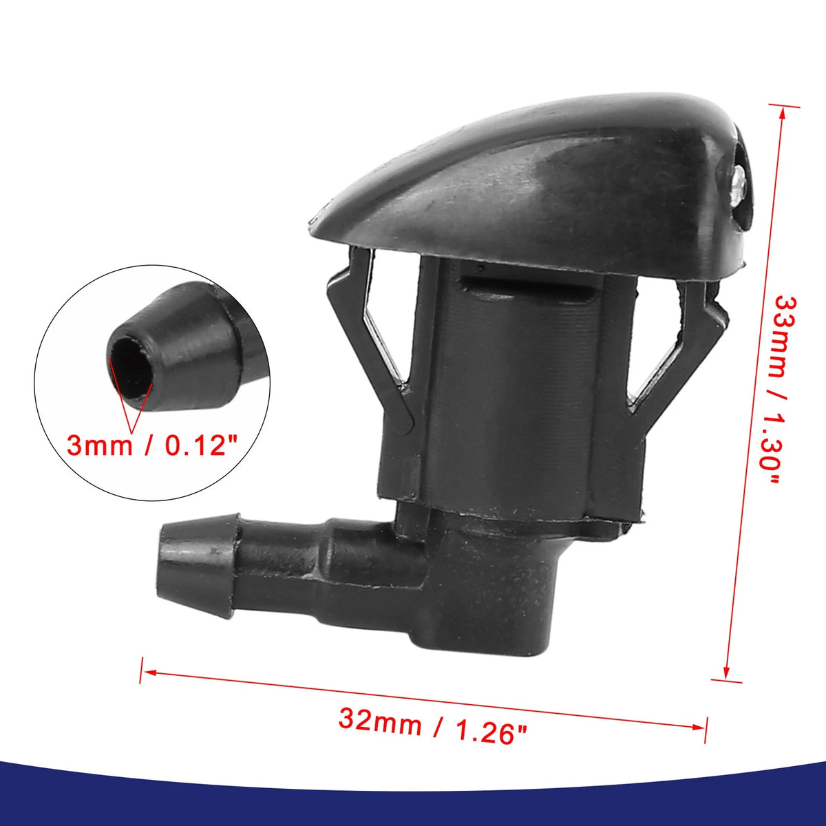 2 x Windshield Wiper Washer Nozzles for Toyota Prius, Camry, Corolla (2001-2023)