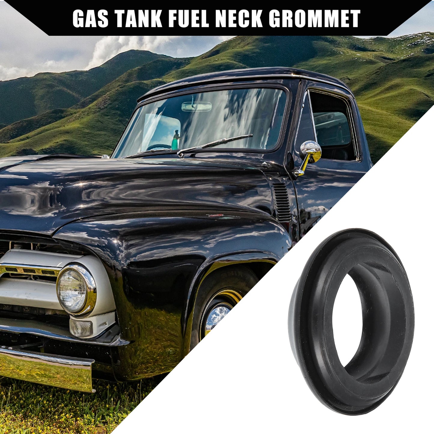 Gas Tank Fuel Neck Grommet for Ford F-100 F-250 (1957-1969) Rubber Black