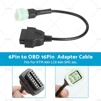 6 Pin to 16 Pin OBD2 Diagnostic Cable for KTM Connectors