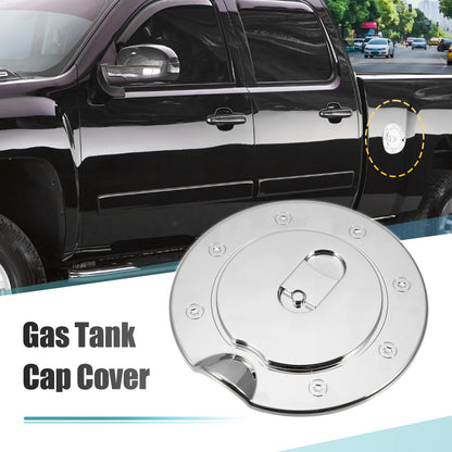 Chrome Plated Fuel Tank Filler Cap Cover Decoration Stick-on for GMC Sierra 3500