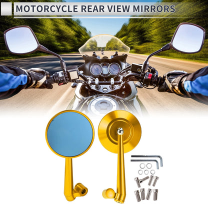 M8/M10 Rear View Mirrors / Handlebar Gold Tone Aluminum for Make Model