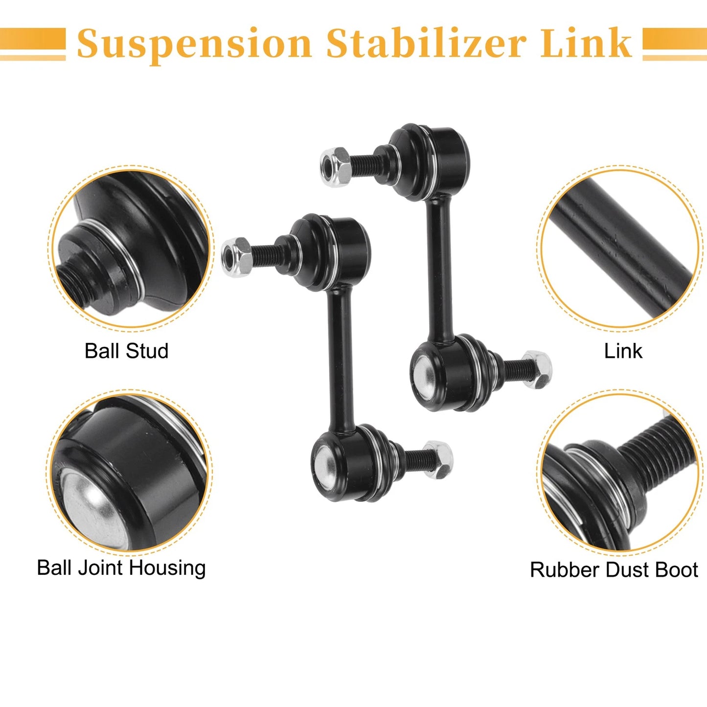 4pcs Front Rear Sway Bar Links for Ford Edge (2007-2014)