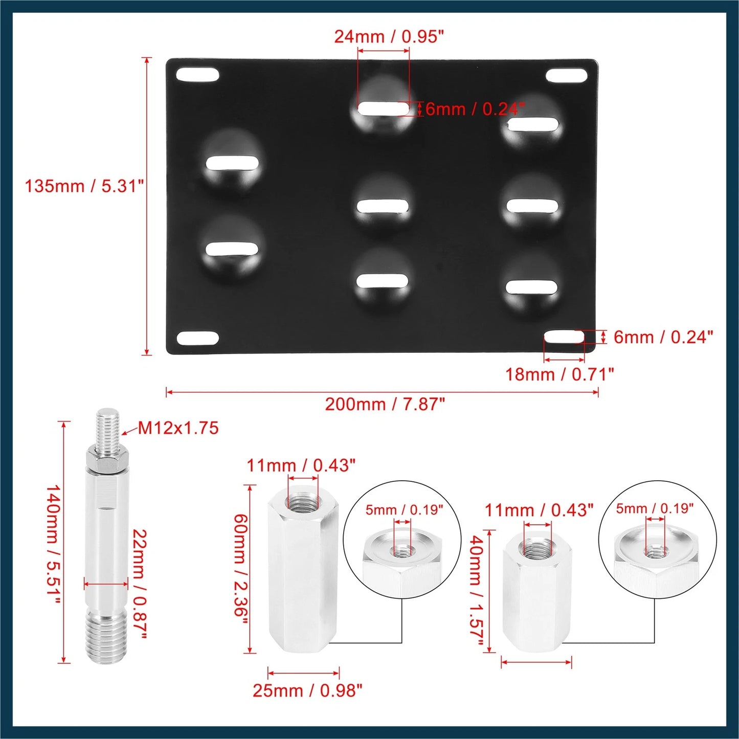 Bumper Tow Hook License Plate Mount Bracket for Mercedes