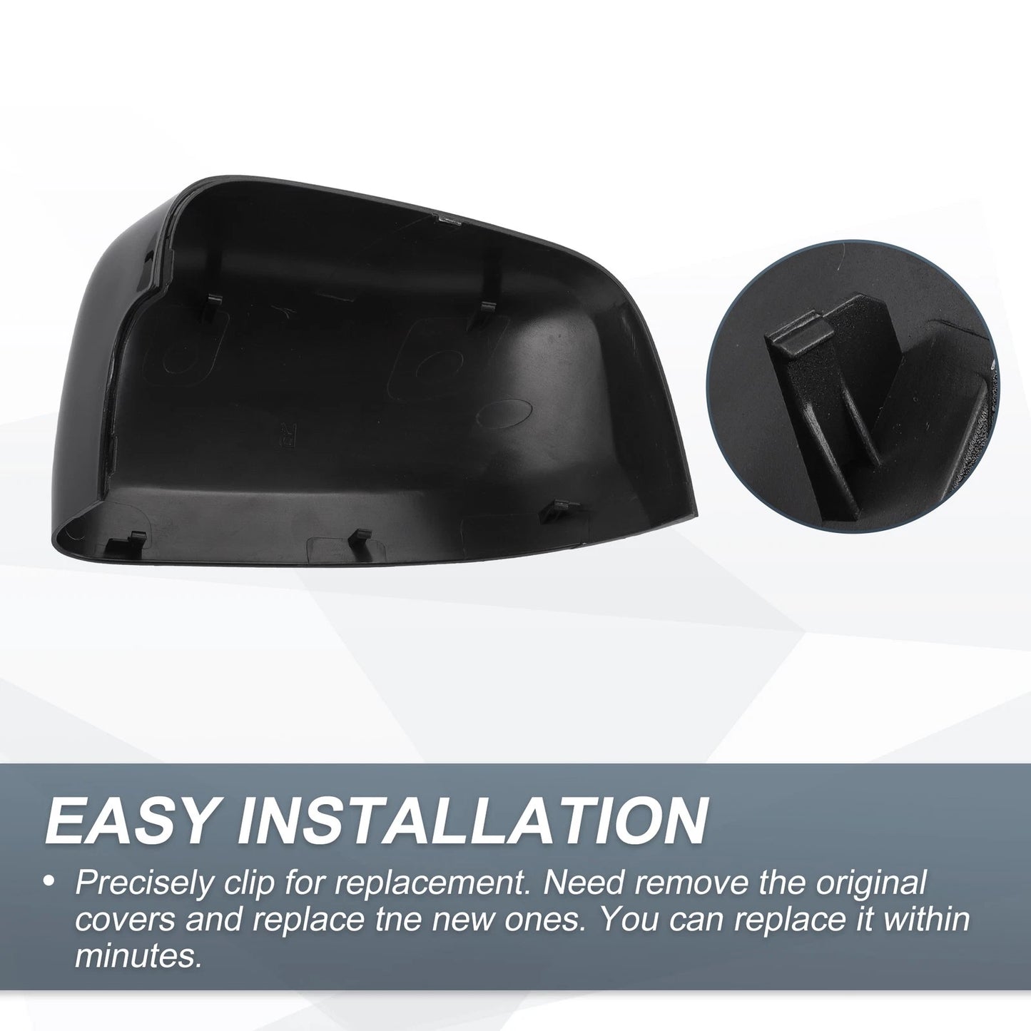 Rearview Mirror Cover Cap Gloss Black for Jeep Grand Cherokee, Dodge