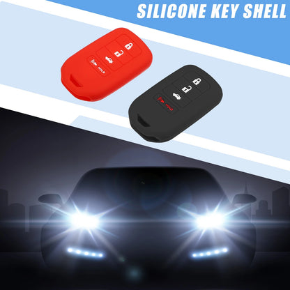 Smart Key Fob Cover  for Honda Accord EX EXL EX-L (2013-2018) Black Red