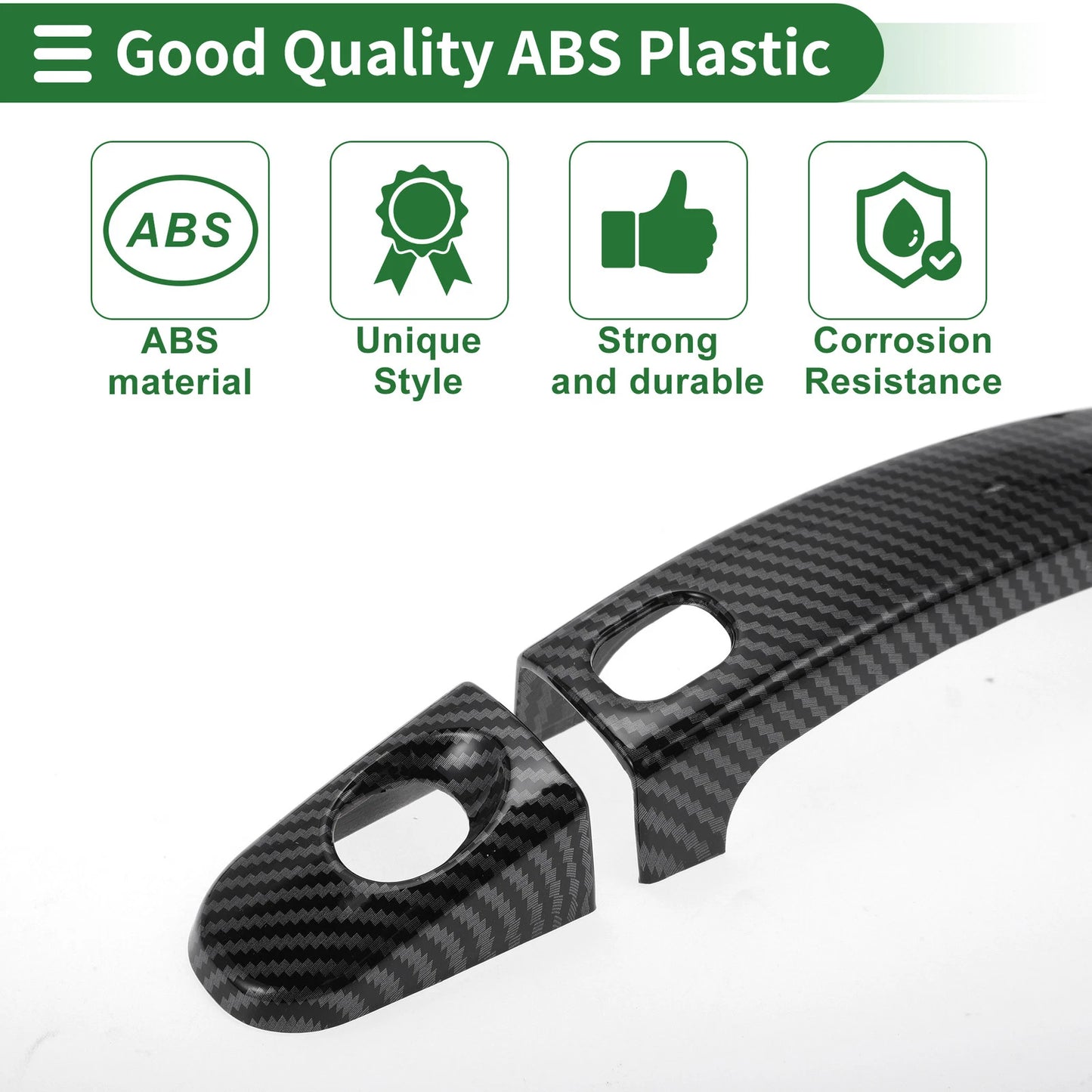 Smart Car Door Handle Cover Trim for Ford Focus 2012-2018 Carbon Fiber Black