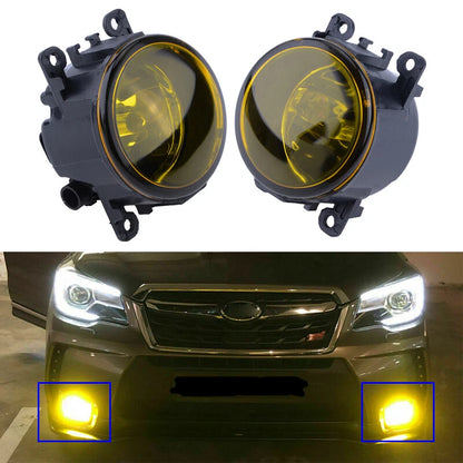 Left & Right Yellow Fog Light Lamps with H11 Bulbs for Acura Honda Ford Nissan Suzuki