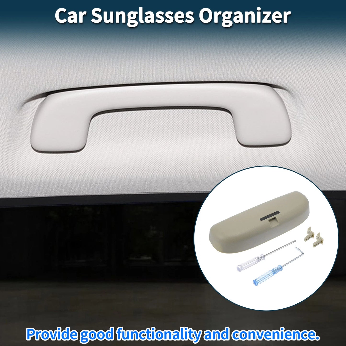 Sunglasses Case for Honda Civic 2016-2021 Eyeglasses Holder Storage Box Beige