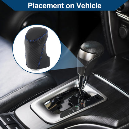1 Pc Gear Shift Knob Cover for Chevrolet Malibu Black Carbon Fiber Blue