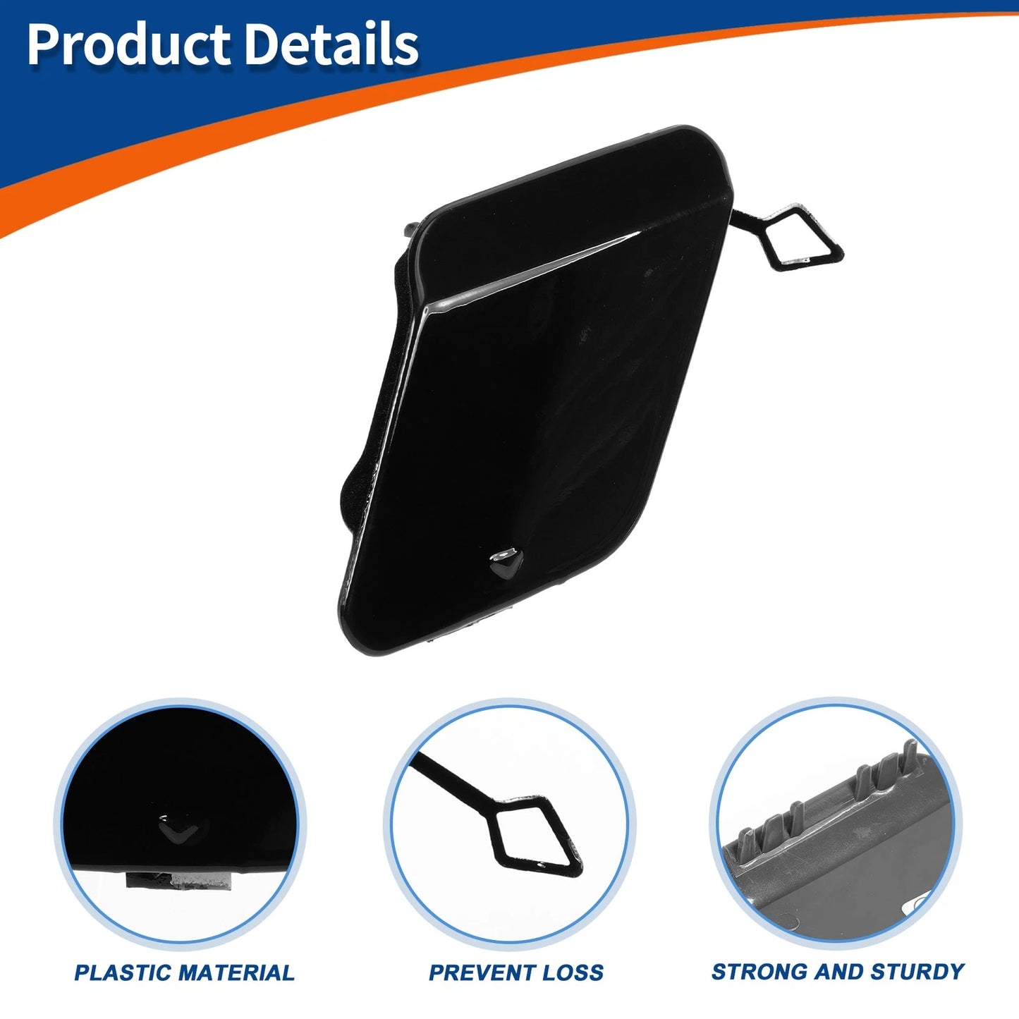 Rear Tow Hook Cover for BMW 1 Series F20 F21 (2011-2019) Black