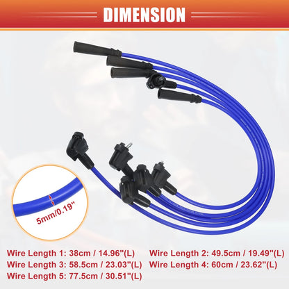 5pcs Spark Plug Wire Ignition Coil Cable for Toyota 4Runner (1994–1995)