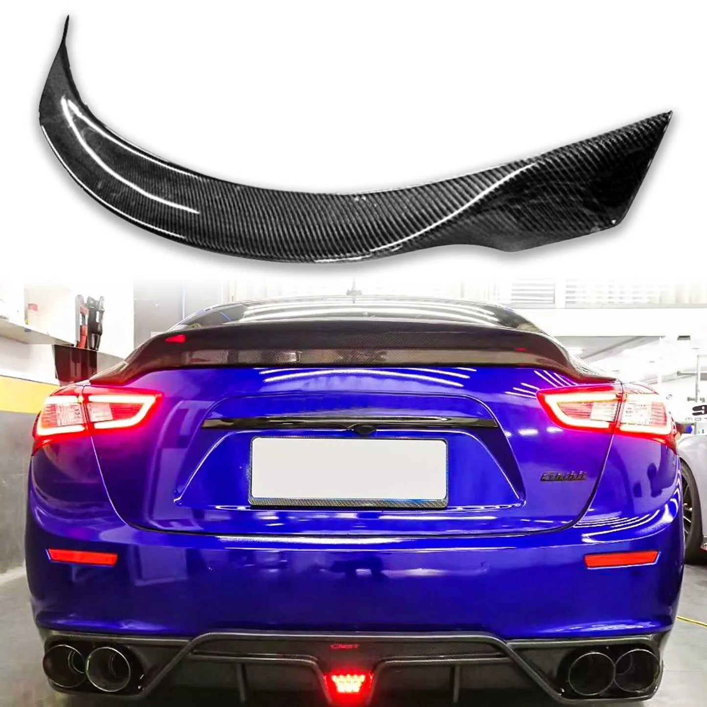 Carbon Fiber Boot Spoiler for Maserati Ghibli (2013-2023)