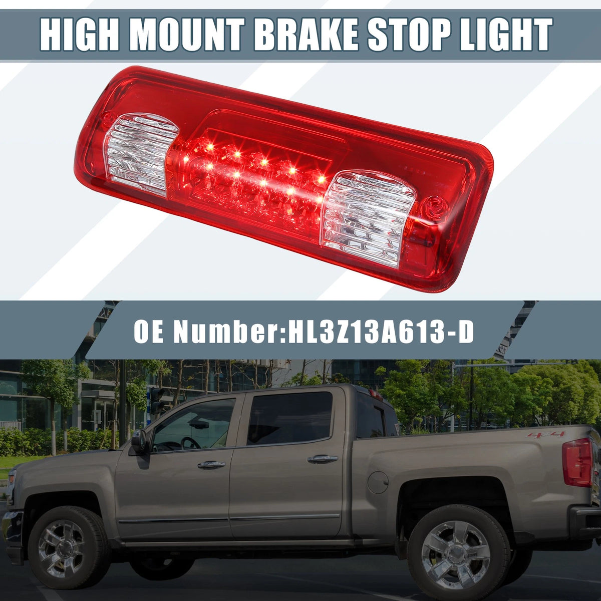 High Mount Brake Stop Light for Ford F-150 2004-2008 (2 x Red)
