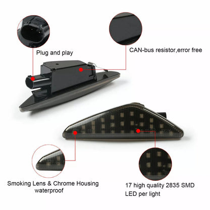 LED Side Marker Turn Signal Lights for BMW F25 X5 E70 X6 E71 E72 (2011-2018)