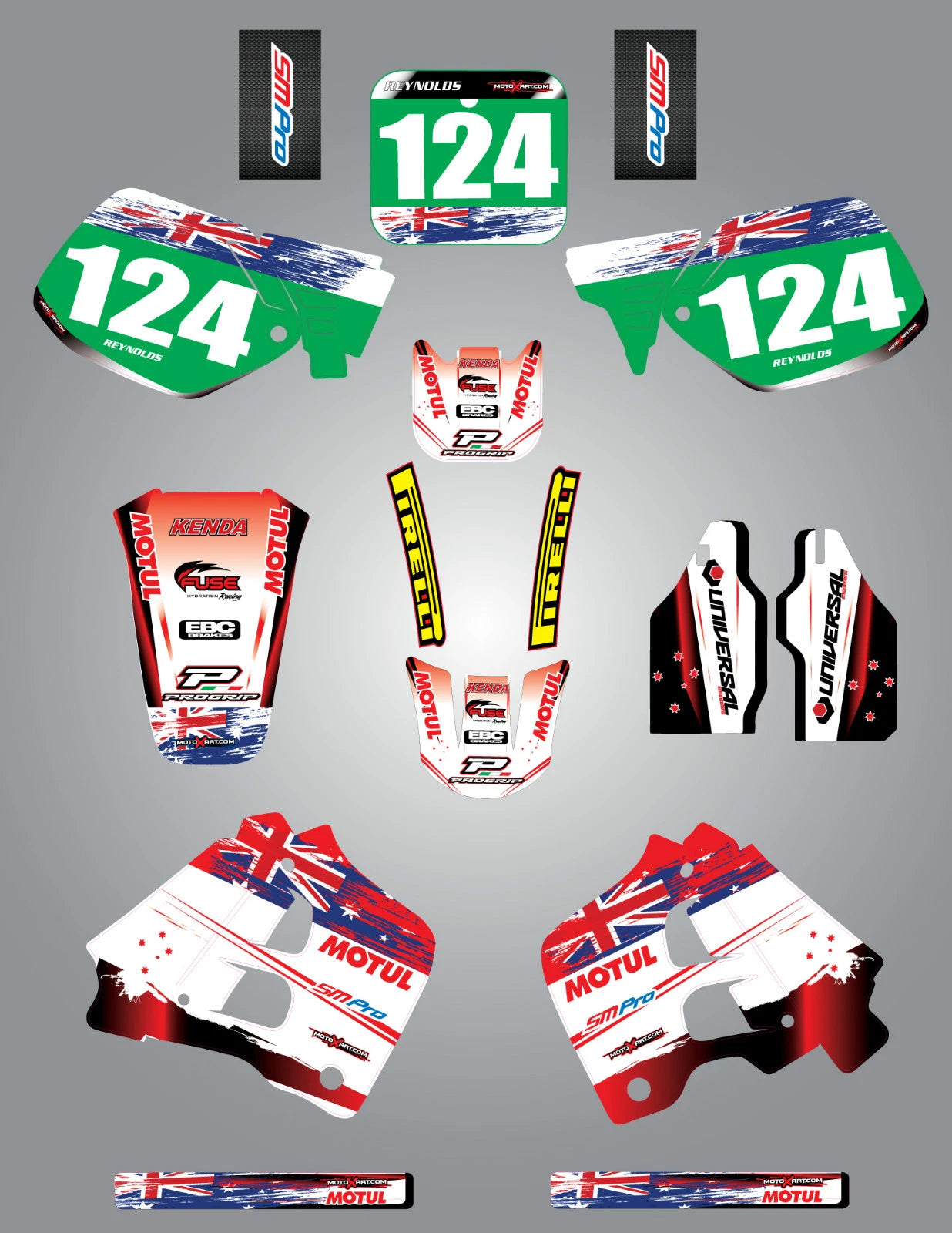 Custom Graphic Kit - AUSSIE PRIDE for Honda CR 250 (1990-1992) Stickers