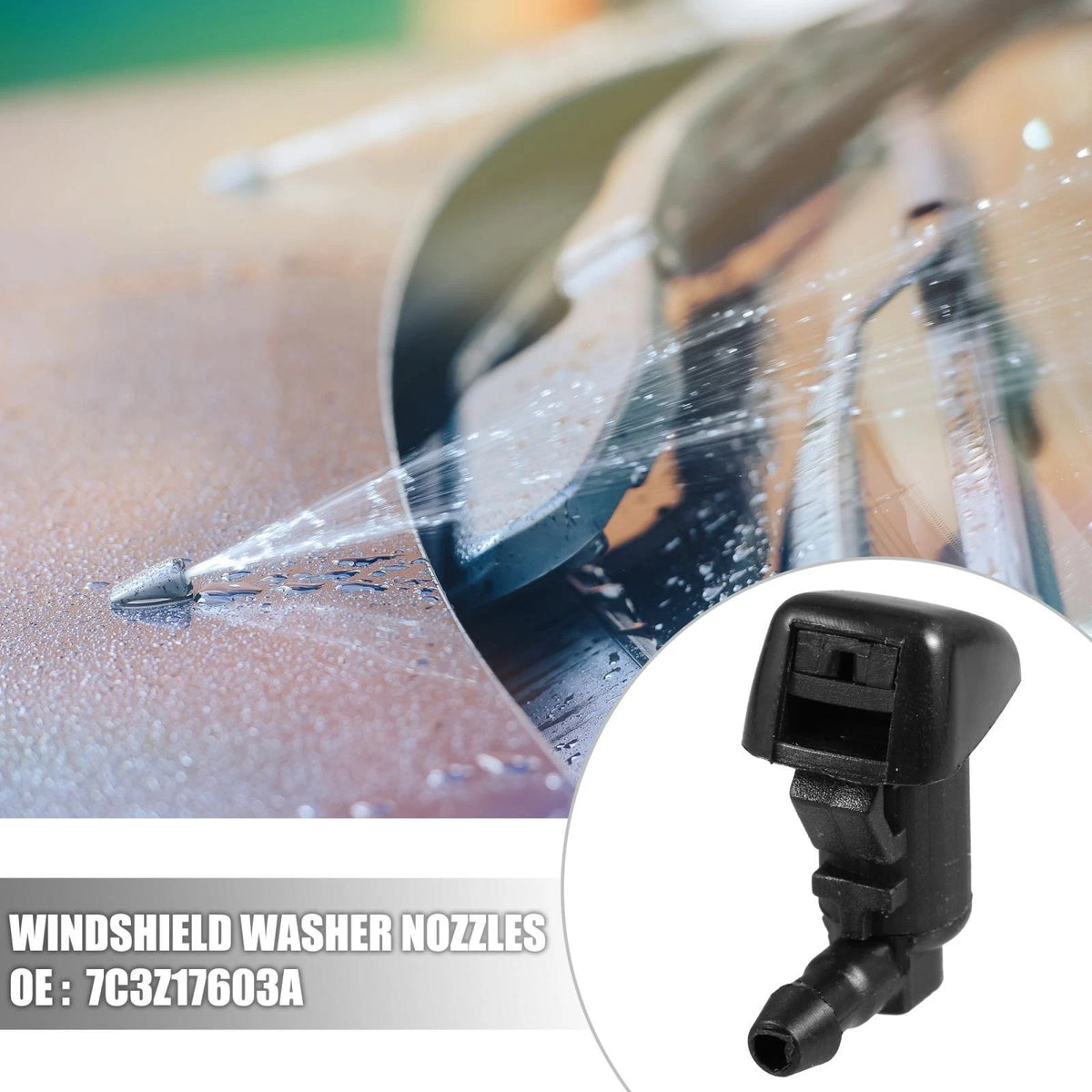 Black Front Windshield Wiper Nozzles for Ford F-350 Super Duty (2008-2010)