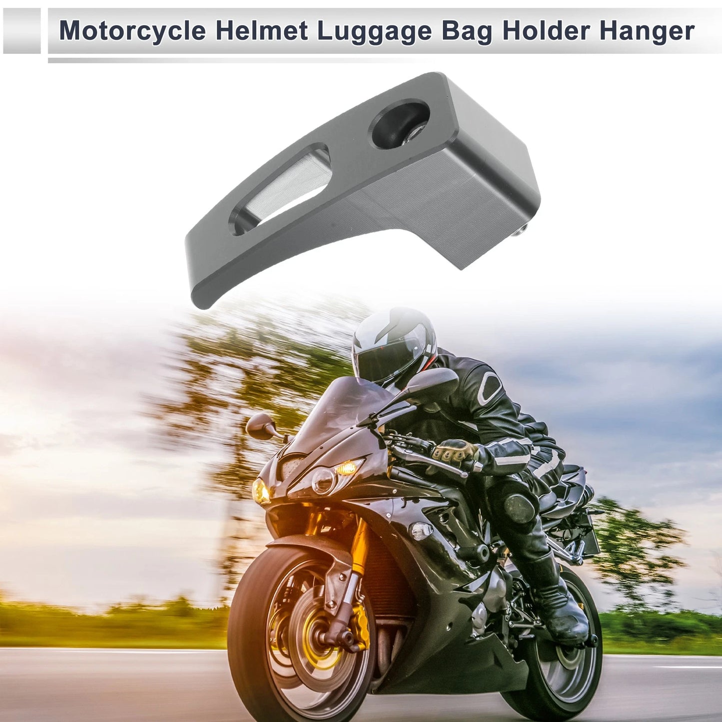 Rectangular Slot Motorcycle Hanging Hook 1 Set Titanium Tone 61mm Length