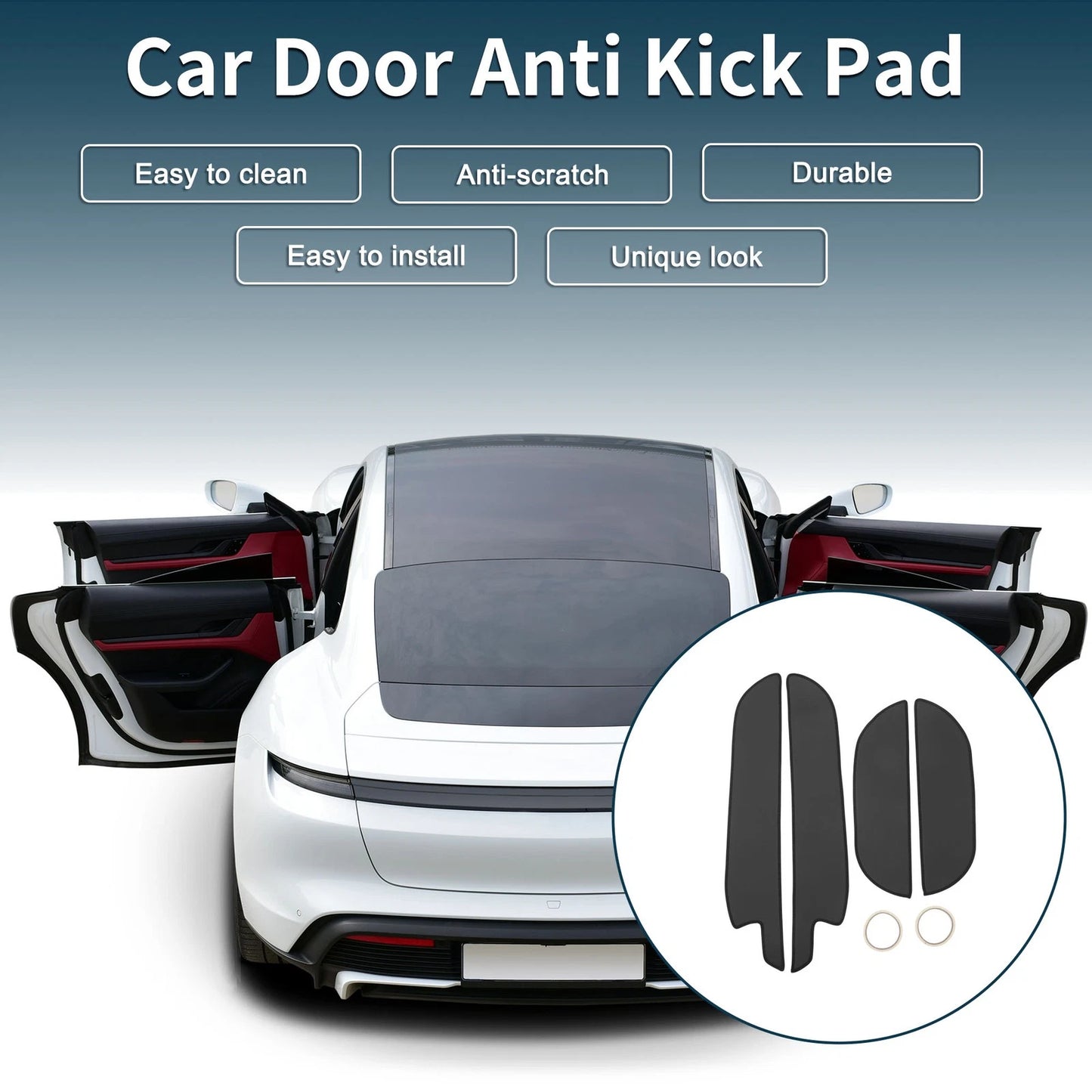 Kia Sorento Door Anti Kick Pad Sticker Protector Black (2013-2020) 1 Set