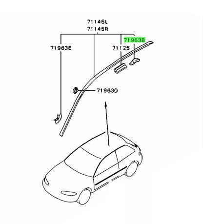 10 x Black Roof Moulding Clips for Mitsubishi Colt Lancer Sedan Mirage (1991-2010)