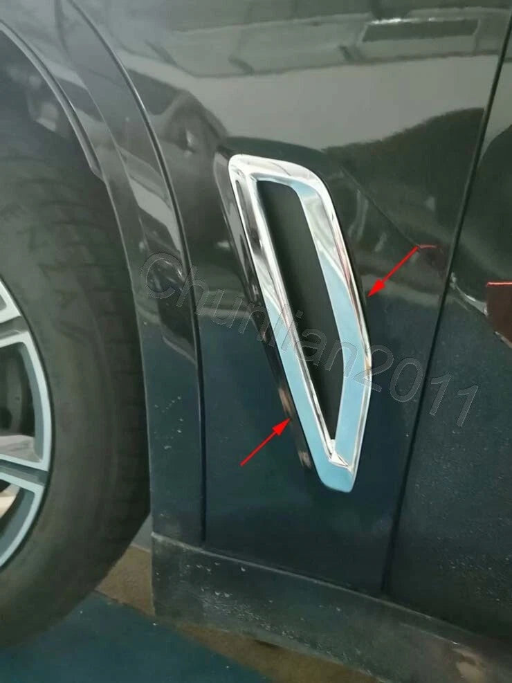 ABS Plated Side Wing Fender Air Vent Outlet Cover Trim for BMW X5 2019-2021