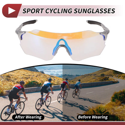 Motorcycle Riding Goggles Light Blue Lens Silver Tone Frame PC TPU for Motorcycle