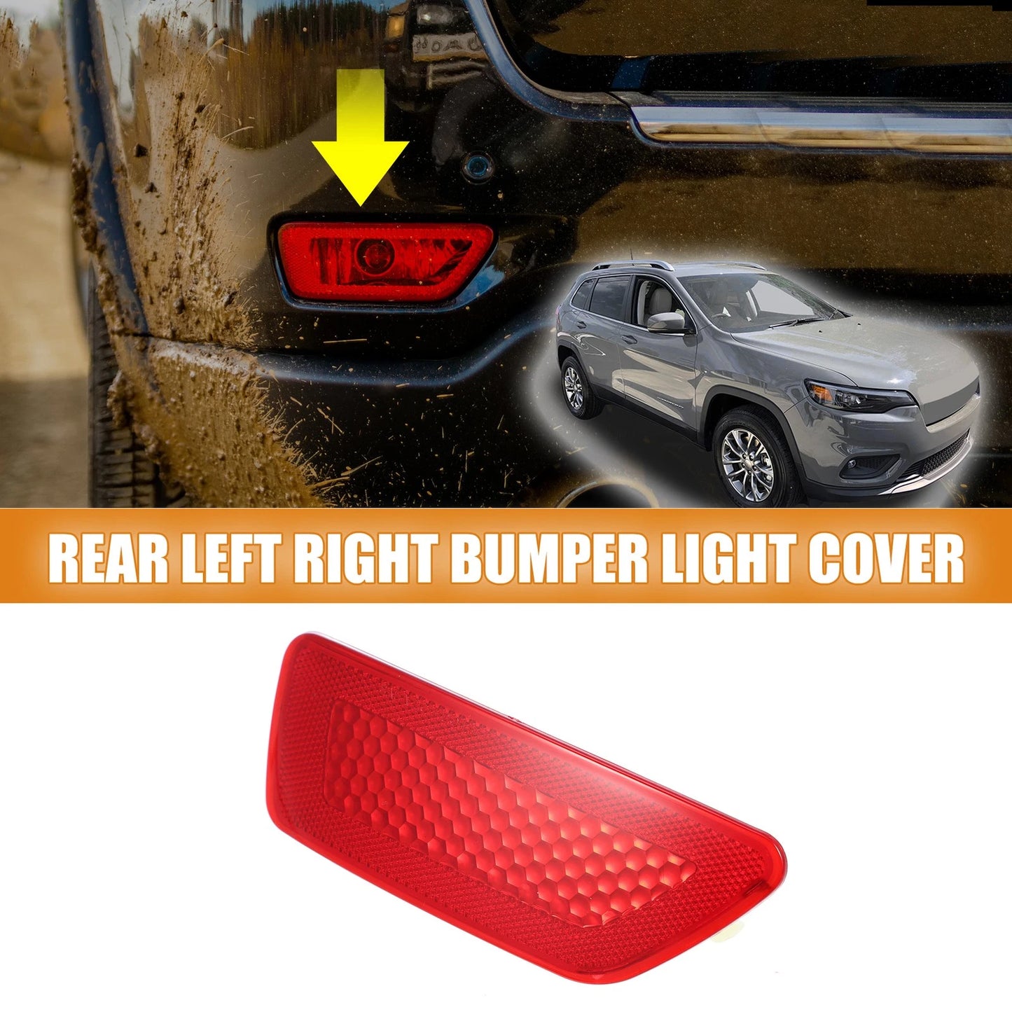 Rear Left Bumper Reflector Light Cover for Jeep Grand Cherokee (2011-2020)