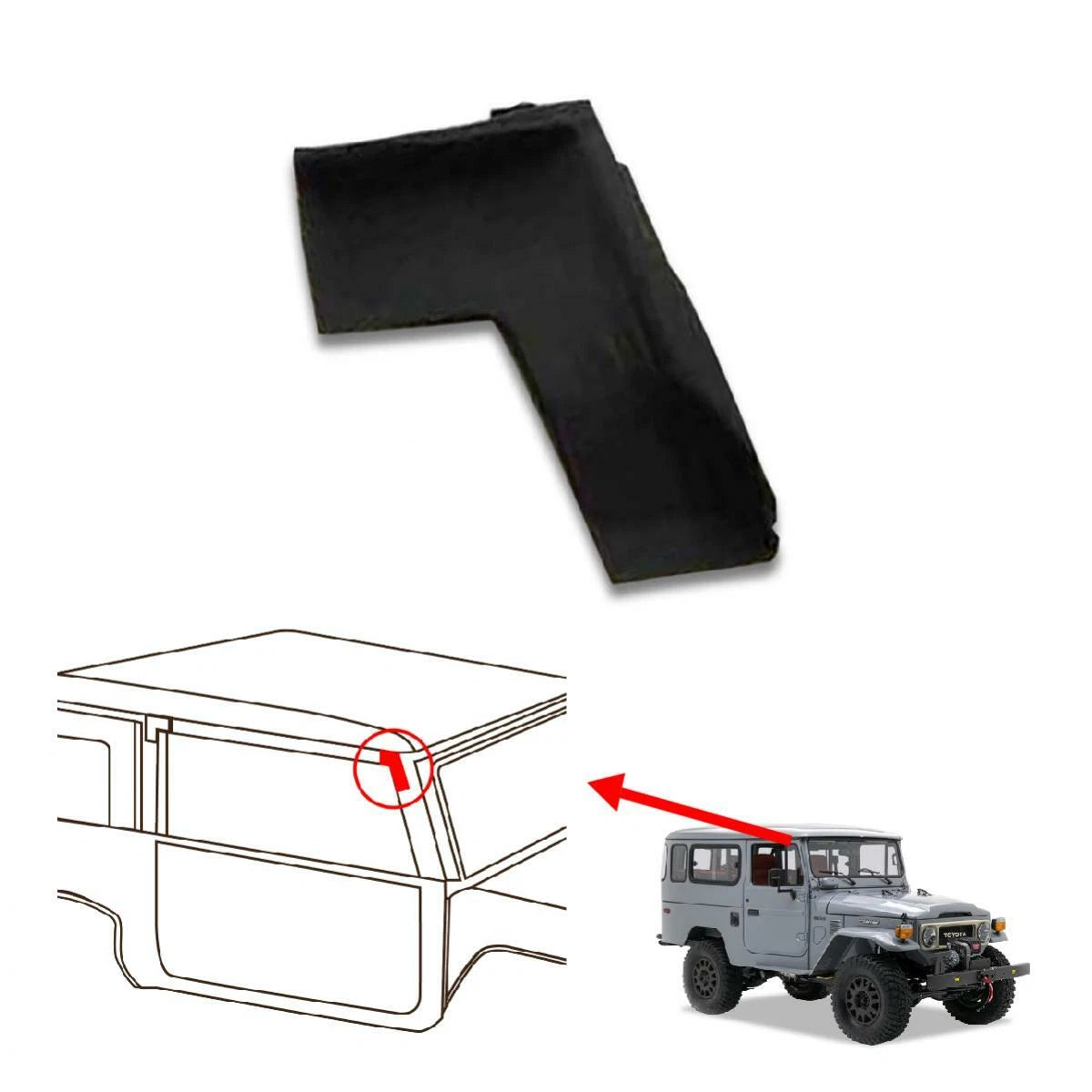 Door Seals Weatherstrip Rubber RH Front Fits Toyota Land Cruiser FJ40 74-84 D10
