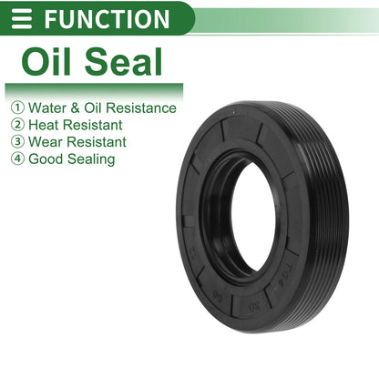 Oil Seal Rotary Shaft Seal NBR Rubber 30x58x12mm Black