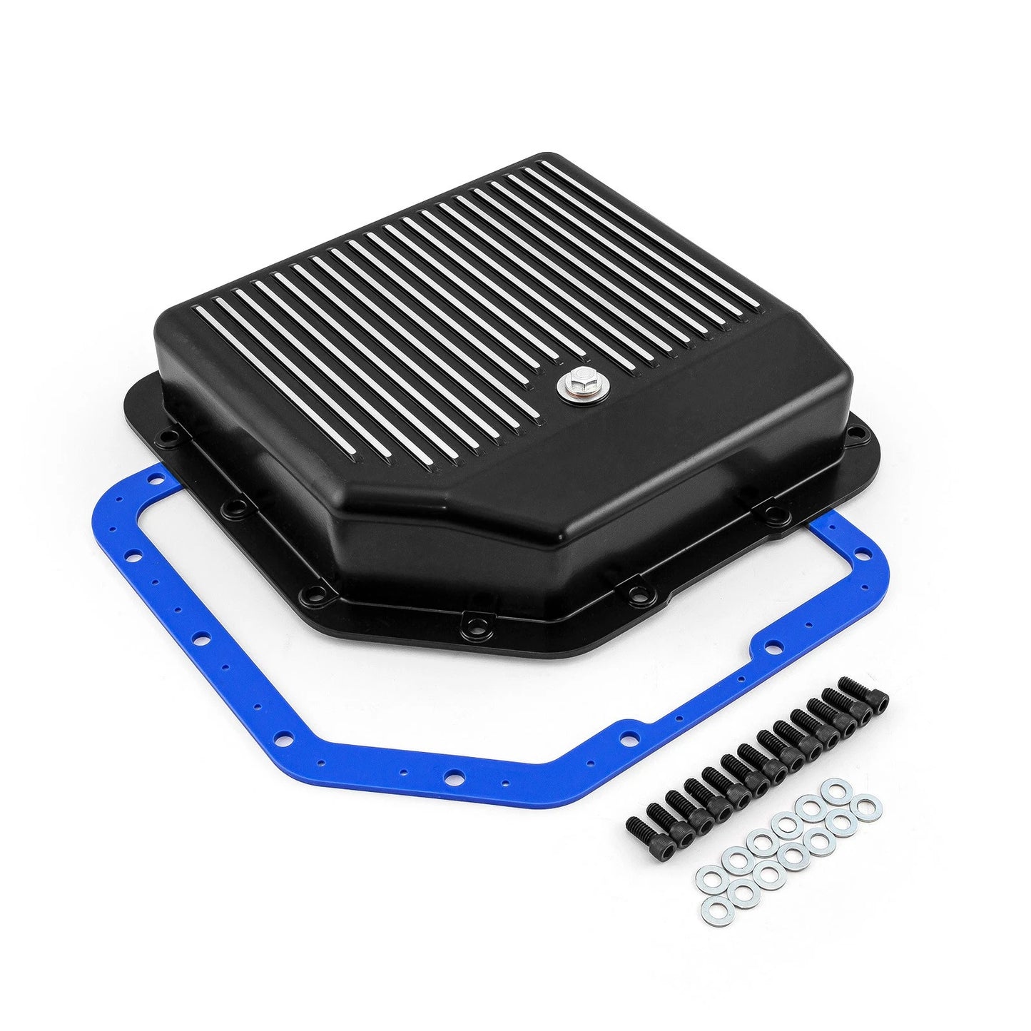Finned Black Extra Capacity Aluminum Transmission Oil Pan for GM TH350