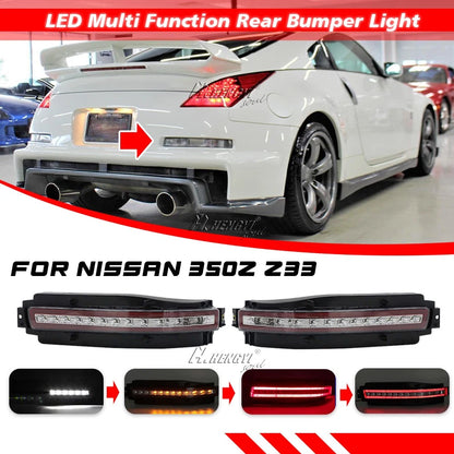 Clear Lens Dynamic LED Turn Signal Brake Light for Nissan 350Z (2003–2009)