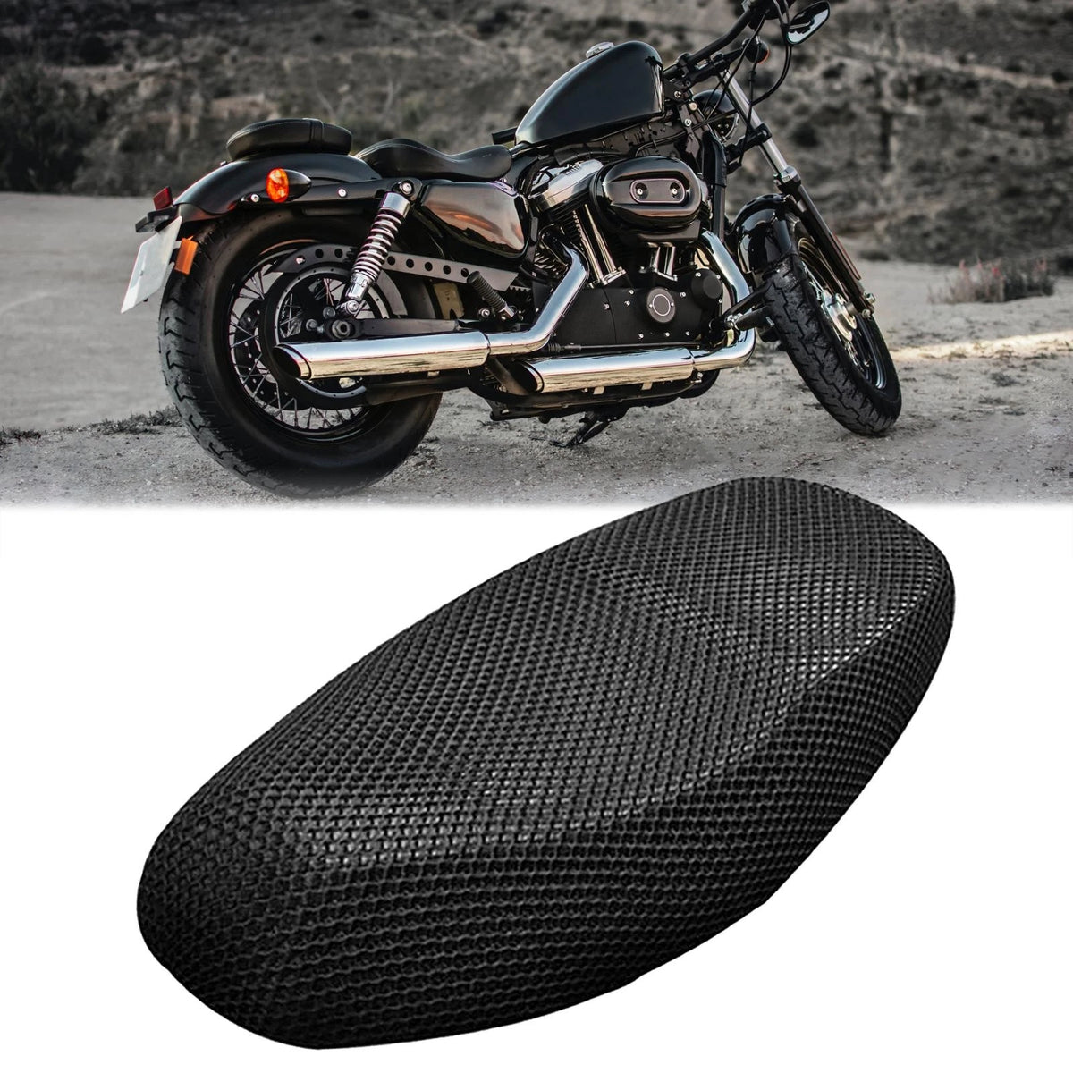 34.6x20.4 XXL Motorcycle Net Seat Cover Breathable Cushion Mesh