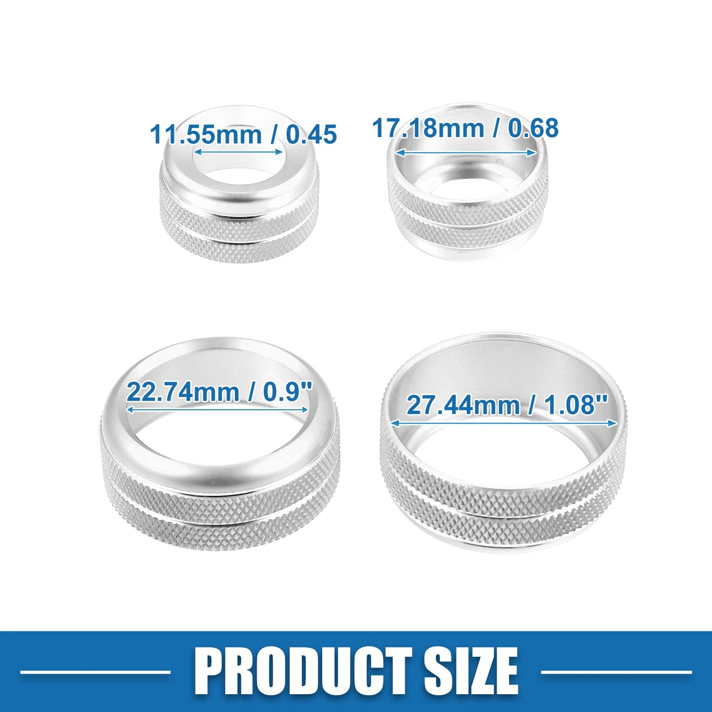 3 x Car Console AC Audio Volume Knob Covers for BMW F20 F22 F30 (2012-2019)