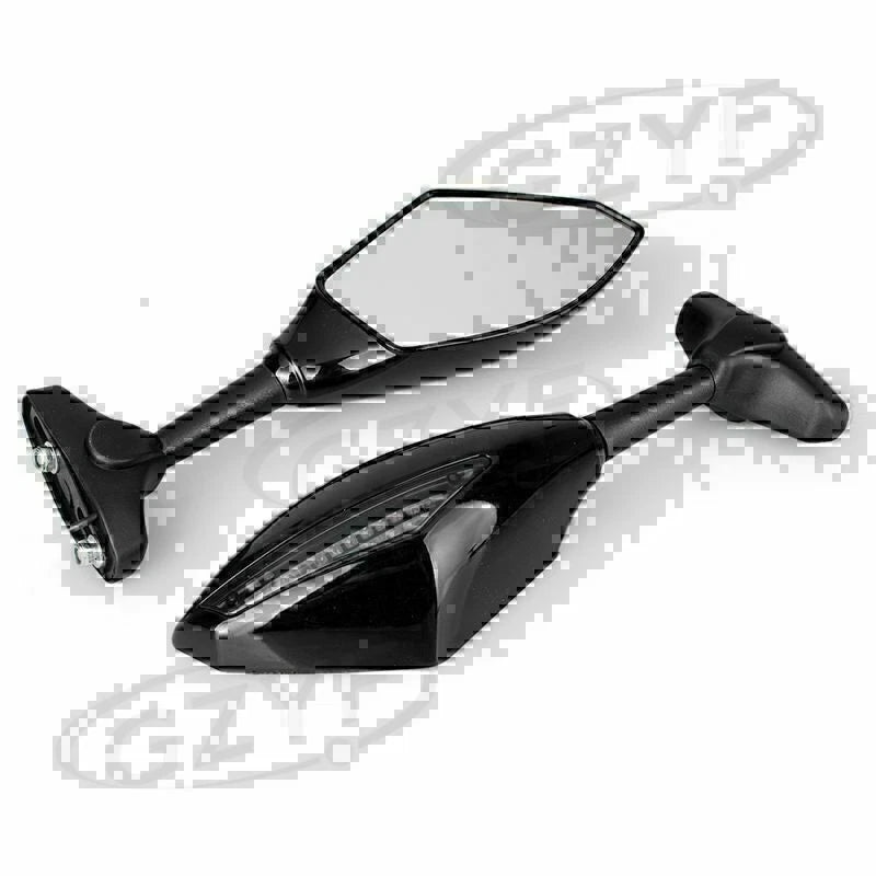 LED Turn Signal Rear View Mirrors for Motorcycle Street Bike