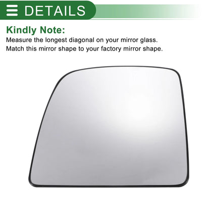 Left Side White Convex Mirror Glass for Ford Transit (2014-2018)