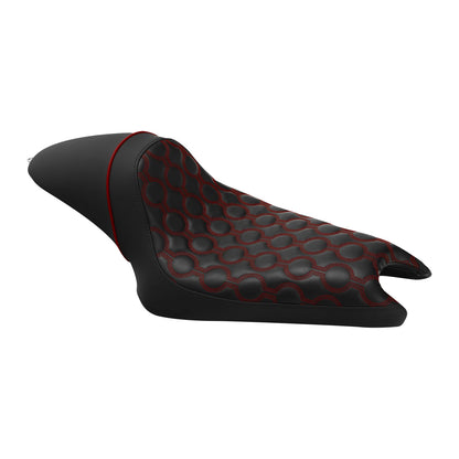 Black Red Driver Passenger Seat for Harley Sportster 883 1200 (2004-2022)