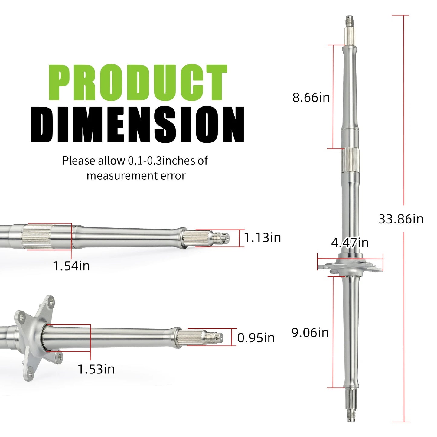 New Rear Axle Shaft for Honda Sportrax TRX400EX/TRX400X 1999-2014