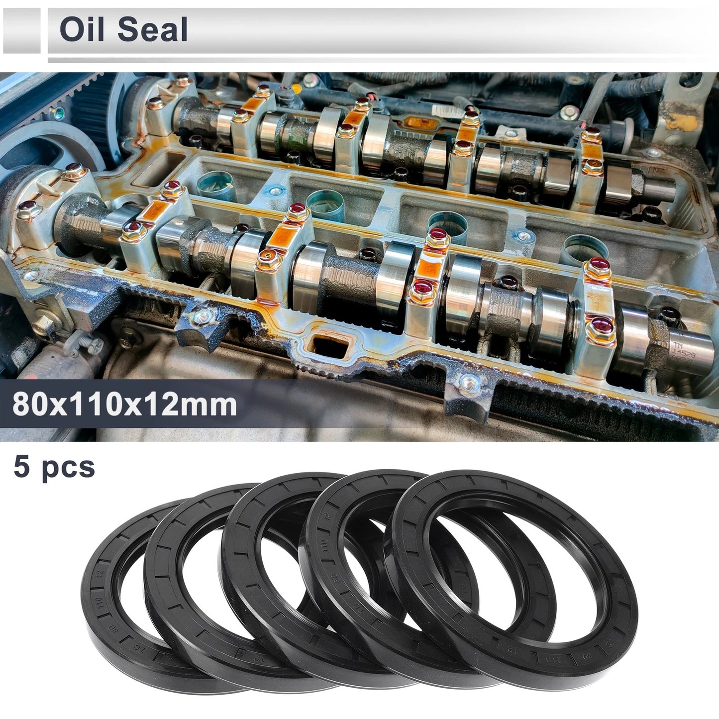 Oil Seal / 80x110x12mm / Seal Ring Rotary Shaft Seal Nitrile Rubber