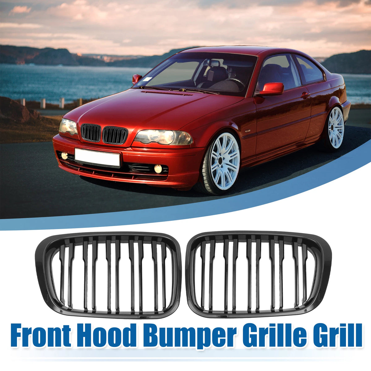 Front Hood Bumper Grille for BMW 323i 325i 325xi 328i E46 (2000-2006)