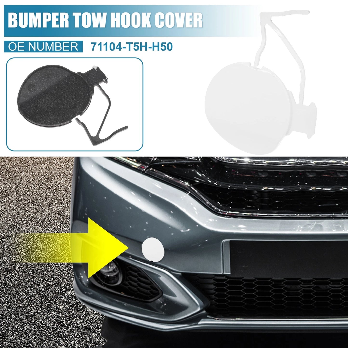 Front Bumper Tow Hook Cover for Honda Fit (2018-2019) - White