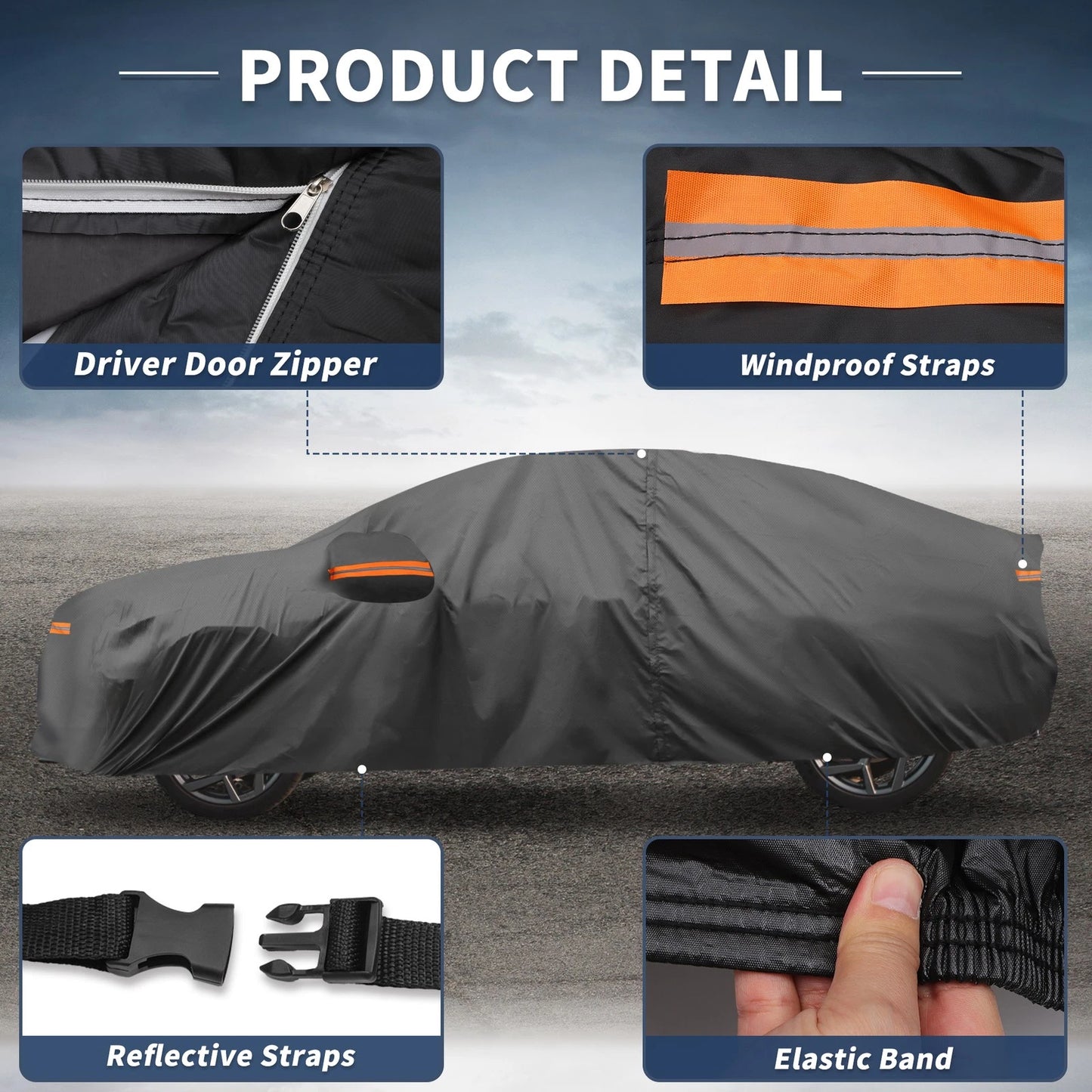 Waterproof Aluminum Film Car Cover for Kia Forte Sedan (2010-2023)