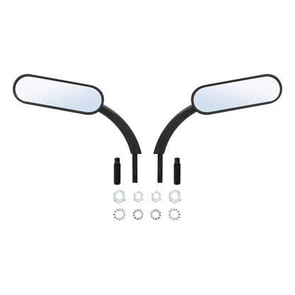 Black Mini Oval Rear View Mirrors for Harley Touring Dyna Sportster 883 1200