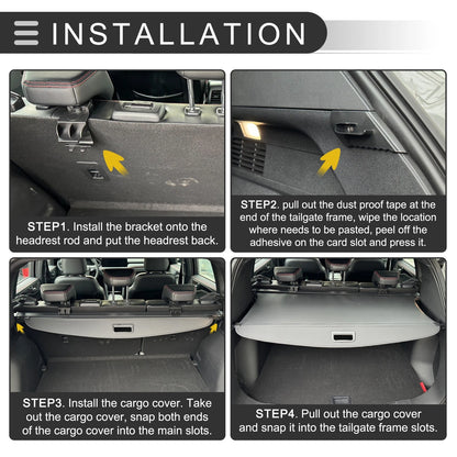 Retractable Cargo Cover for Ford Escape Trunk Parcel Shelf Black Carbon Fiber