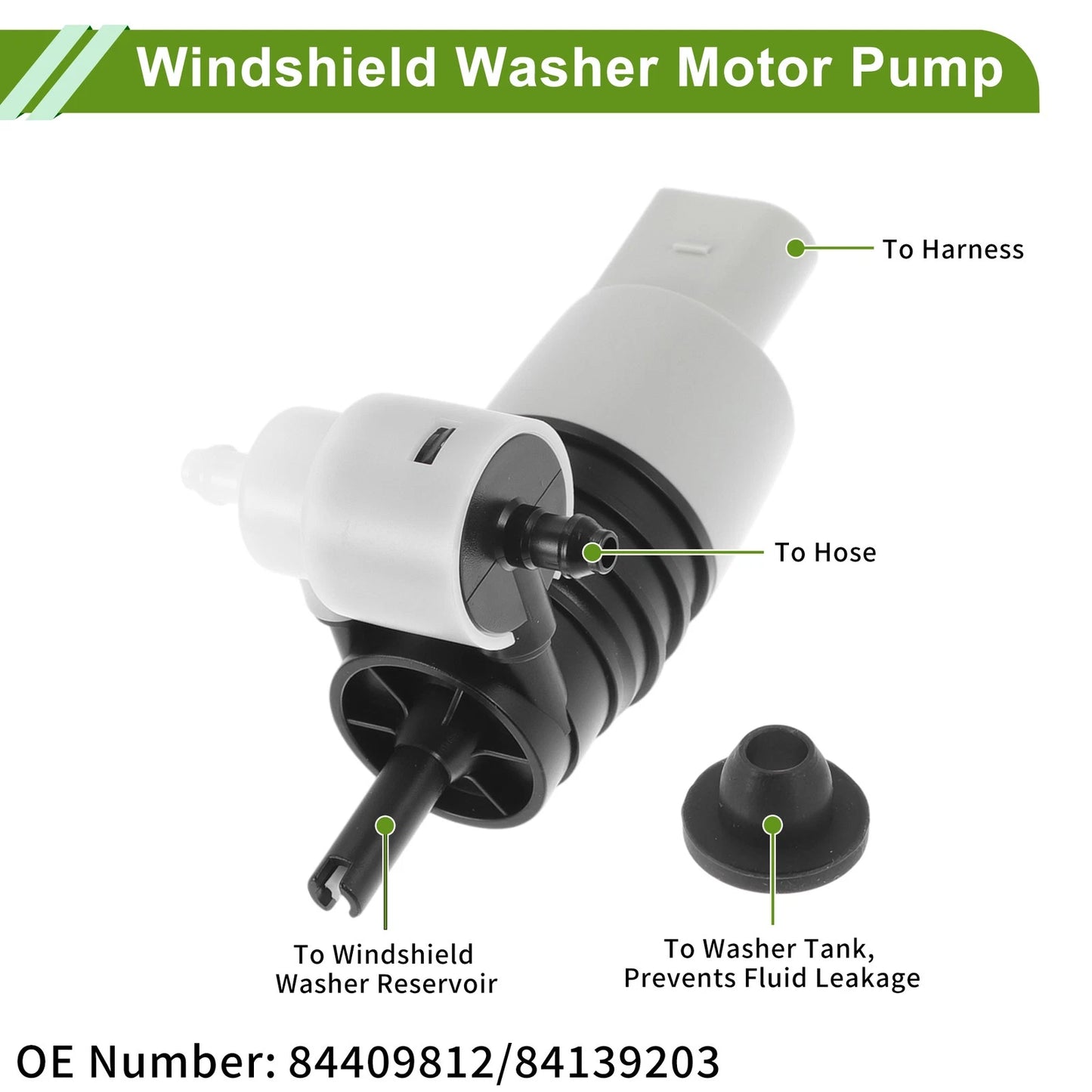 Windshield Washer Pump w/Grommet for Chevrolet Cruze (2017 - 2019)