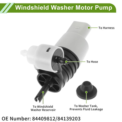 Windshield Washer Pump w/Grommet for Chevrolet Cruze (2017 - 2019)