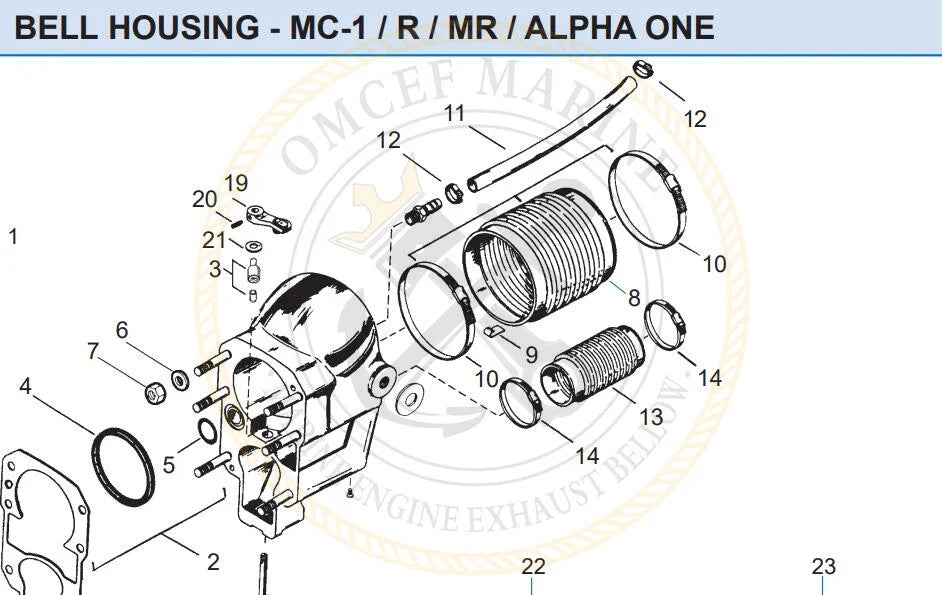 Transom Seal Repair Kit for Mercruiser MC-1/R/MR/Alpha1 (30-803097T1)