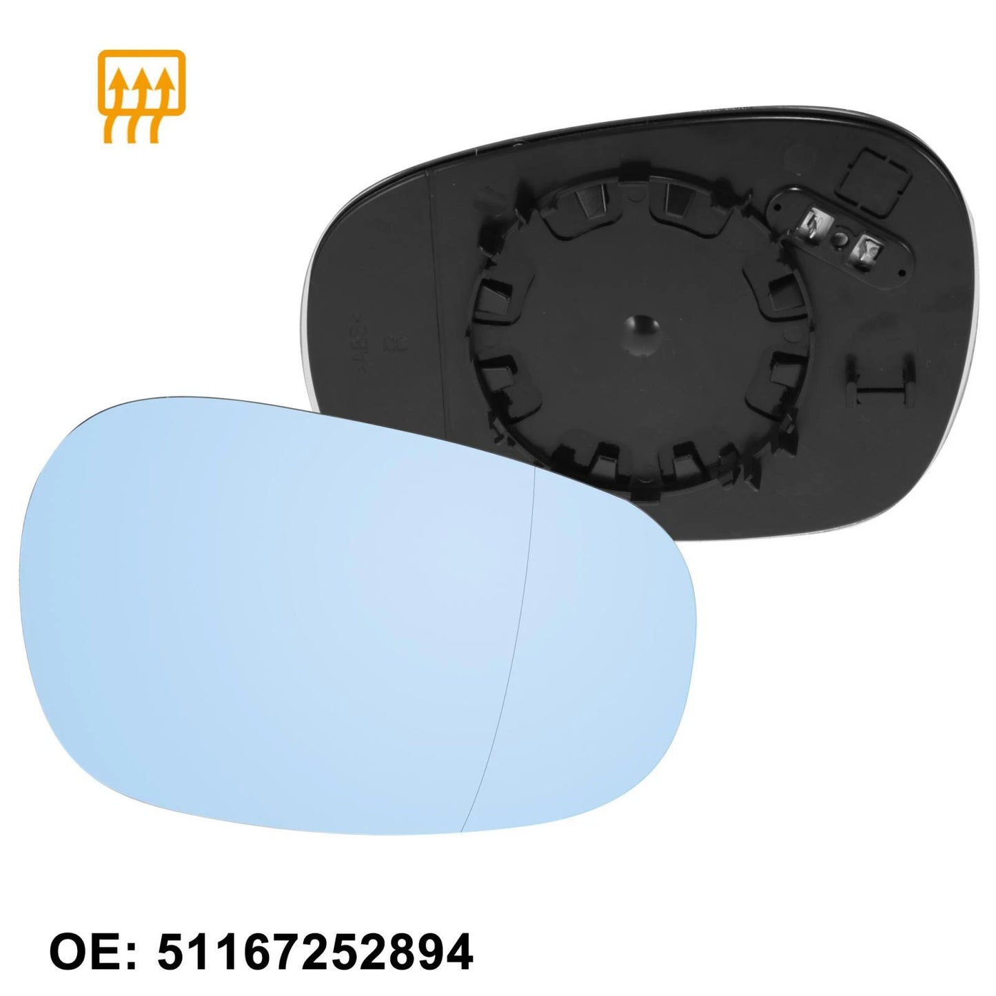 Heated Rearview Right Mirror Glass with Backing Plate for BMW 328i (2007-2013)