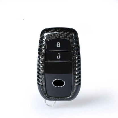 Carbon Fiber Key Cover for Toyota Fortuner Hilux Prado Highlander (2015-2023)