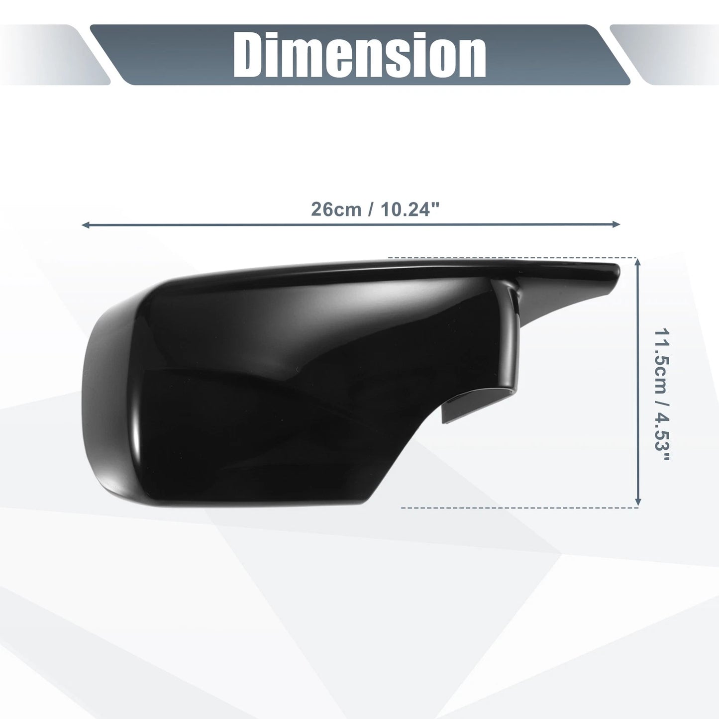 Rearview Mirror Cover Cap Gloss Black for BMW E39 E46 325i 328i (1998-2005)